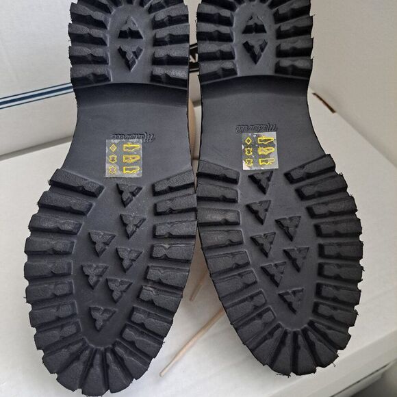 Madewell The Rayna Lace Up Boot in Leather Cream Harvest Moon Women's Sz 8.5 - Picture 6 of 8